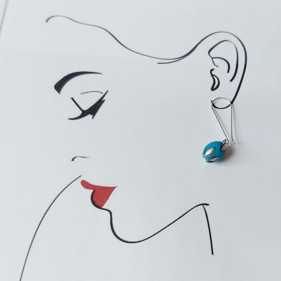 Turquoise Sterling Silver Drop earrings - Picture 2 of 4